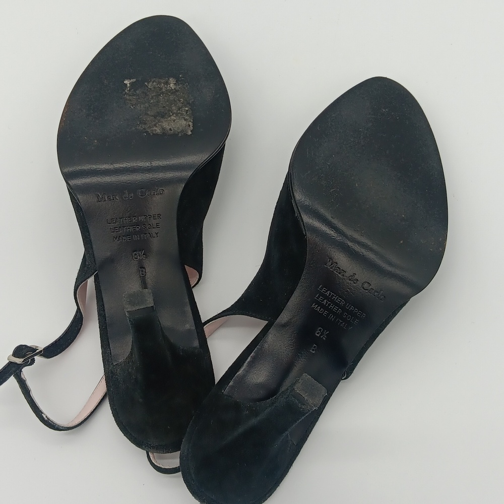 Max de Carlo Suede Peep-Toe Heels - Picture 7 of 8